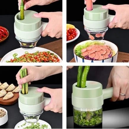 Powerful Multifunctional Electric Vegetable Cutter Handheld Garlic Slicer Mud Masher Pressing Mixer Food Slice Househo