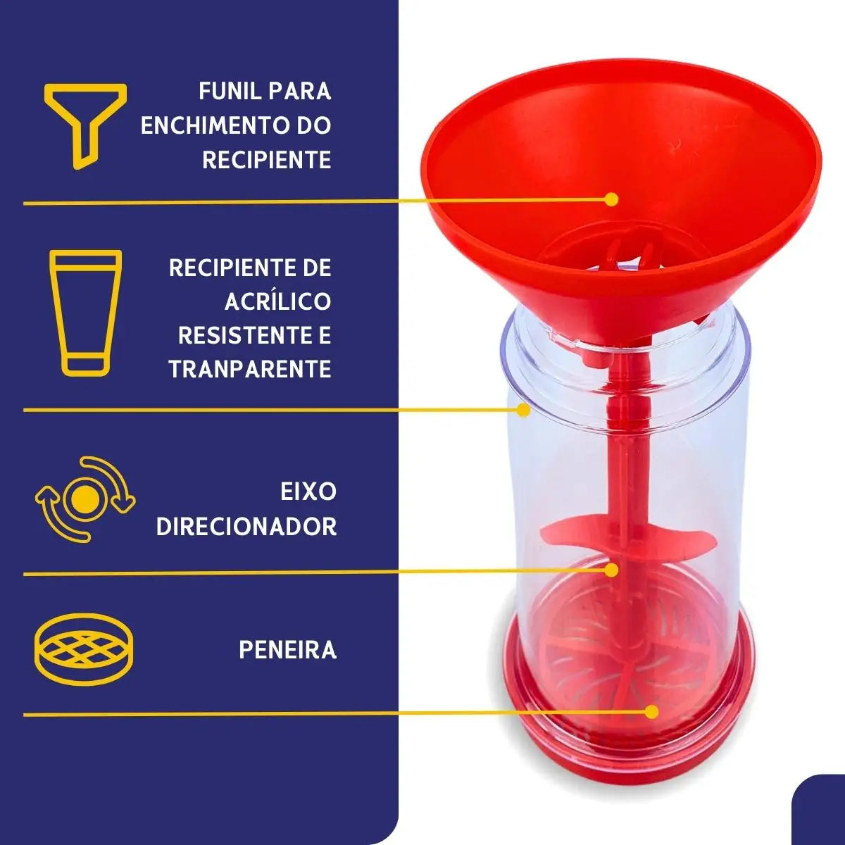 Tapioqueira Polvilhador De Tapioca - Peneira E Armazena - Nybc