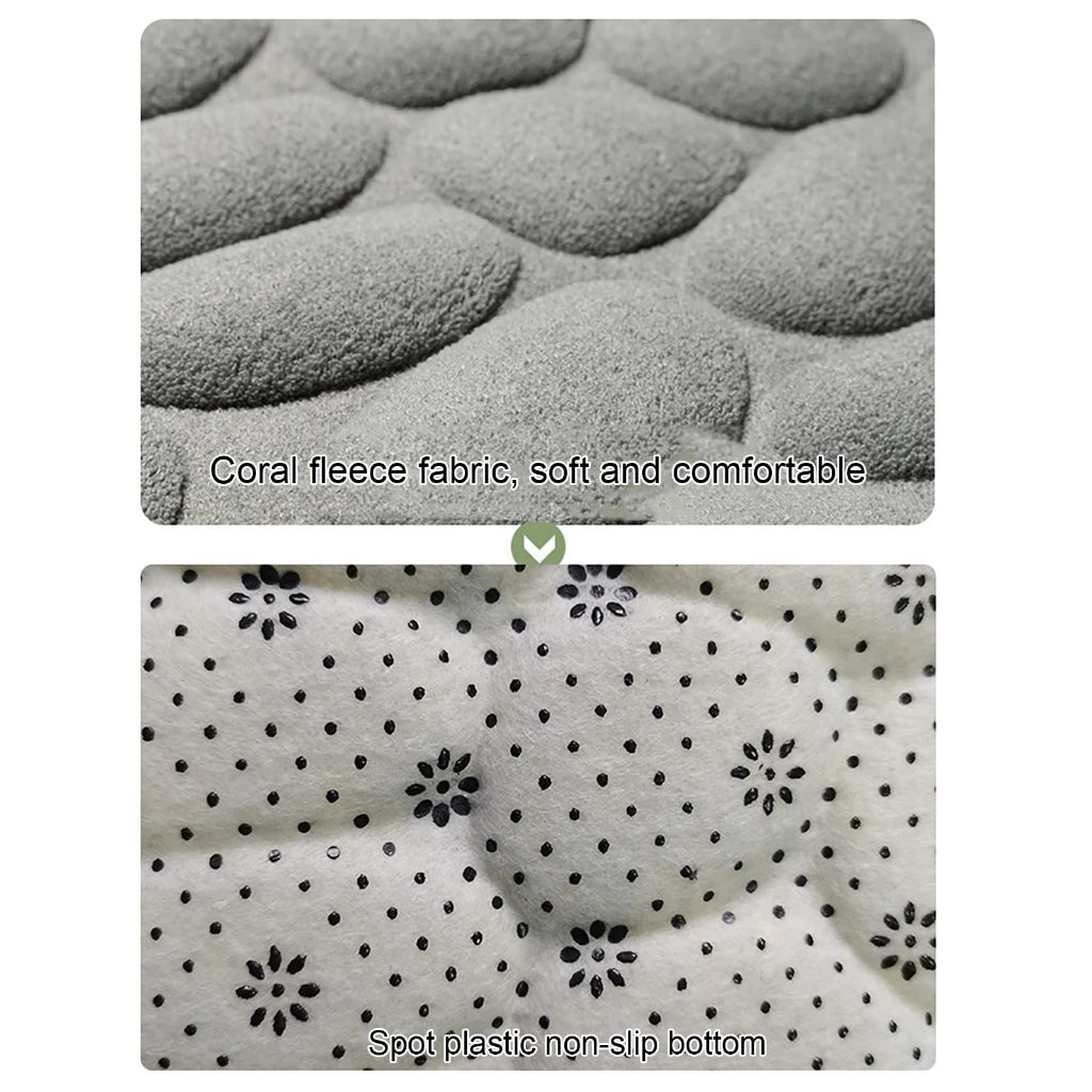 Bathroom mat embossed cobblestone decoration anti-slip washbasin mat bathtub