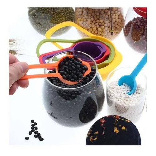 Conjunto Colher Xicaras Medidoras Kit Com 6 Peças Prático Medidoras Cozinha E Confeitaria