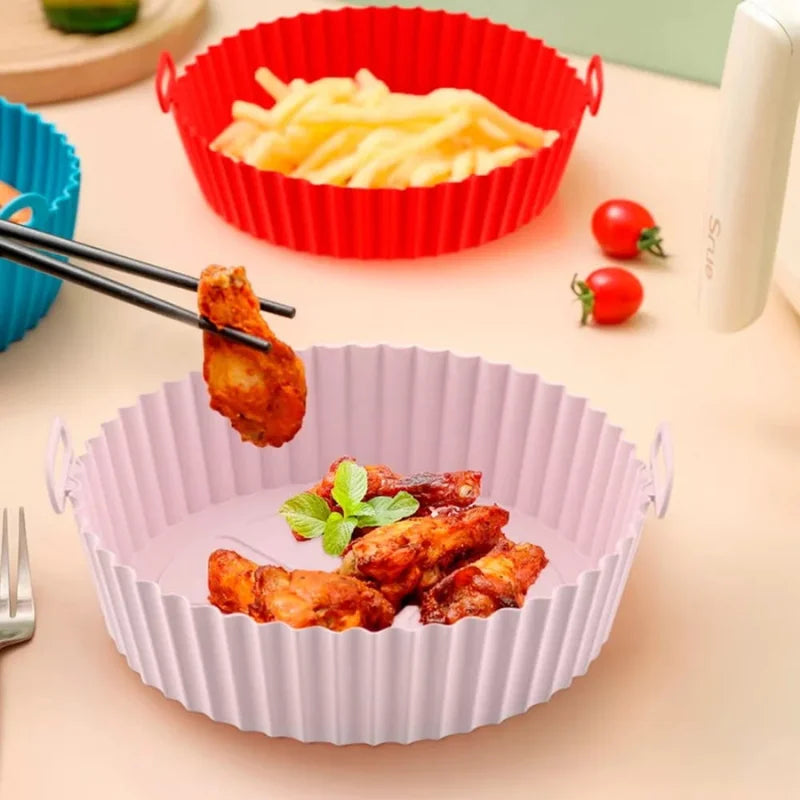 Kit 6 Shapes Airfryer Sizes Varied Silicone Non-stick Microwave Washable With Handle