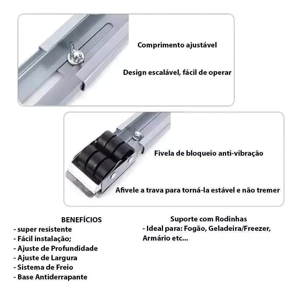Adjustable Universal Washing Machine Holder, Refrigerator Base Mount, Mobile Roller Holder