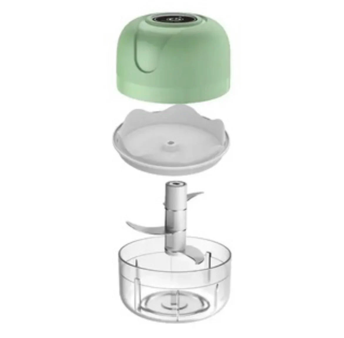Mini Processador Elétrico de Alimentos Portátil com 3 lâminas de aço inox USB 250 ml Bivolt