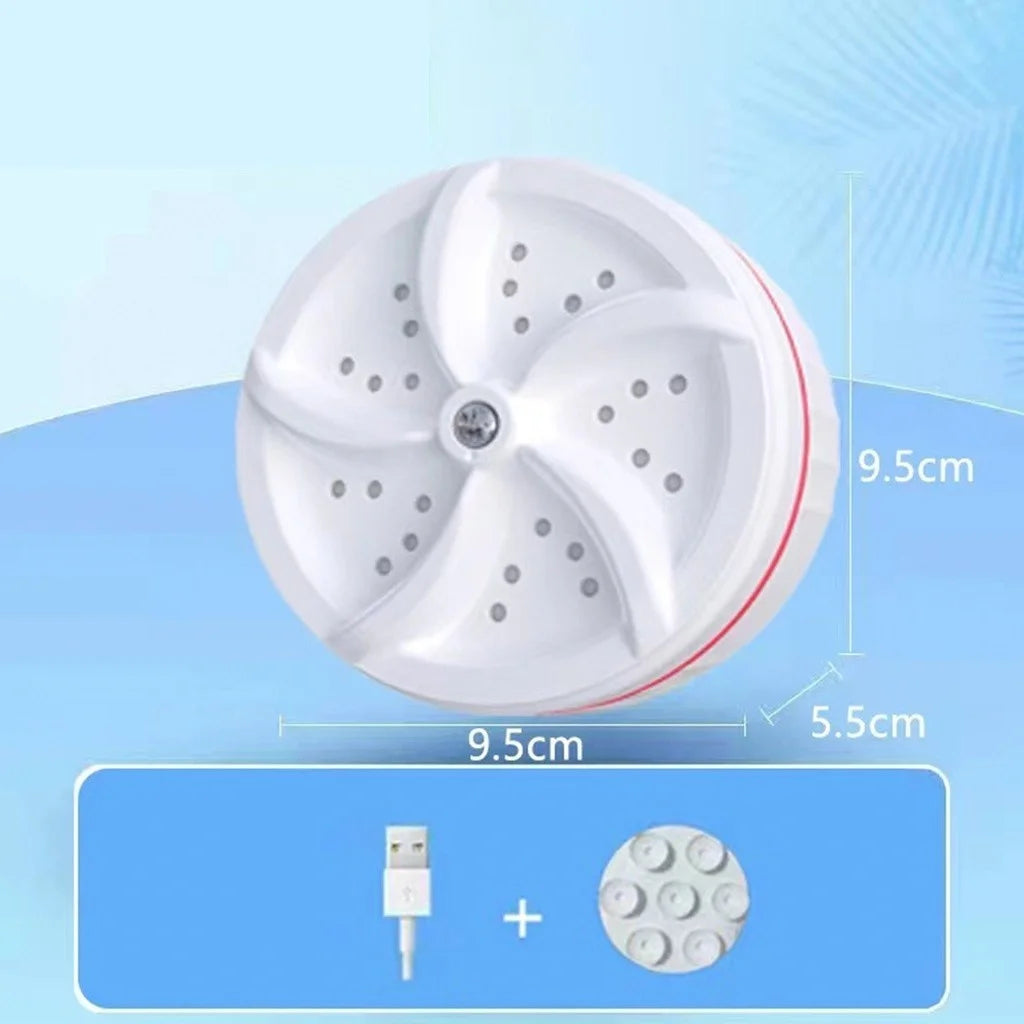 Mini Máquina de Lavar Roupas Panos Toalhas no Balde Portátil Ultrassônica Lavanderia USB Lava Louças Branco com USB