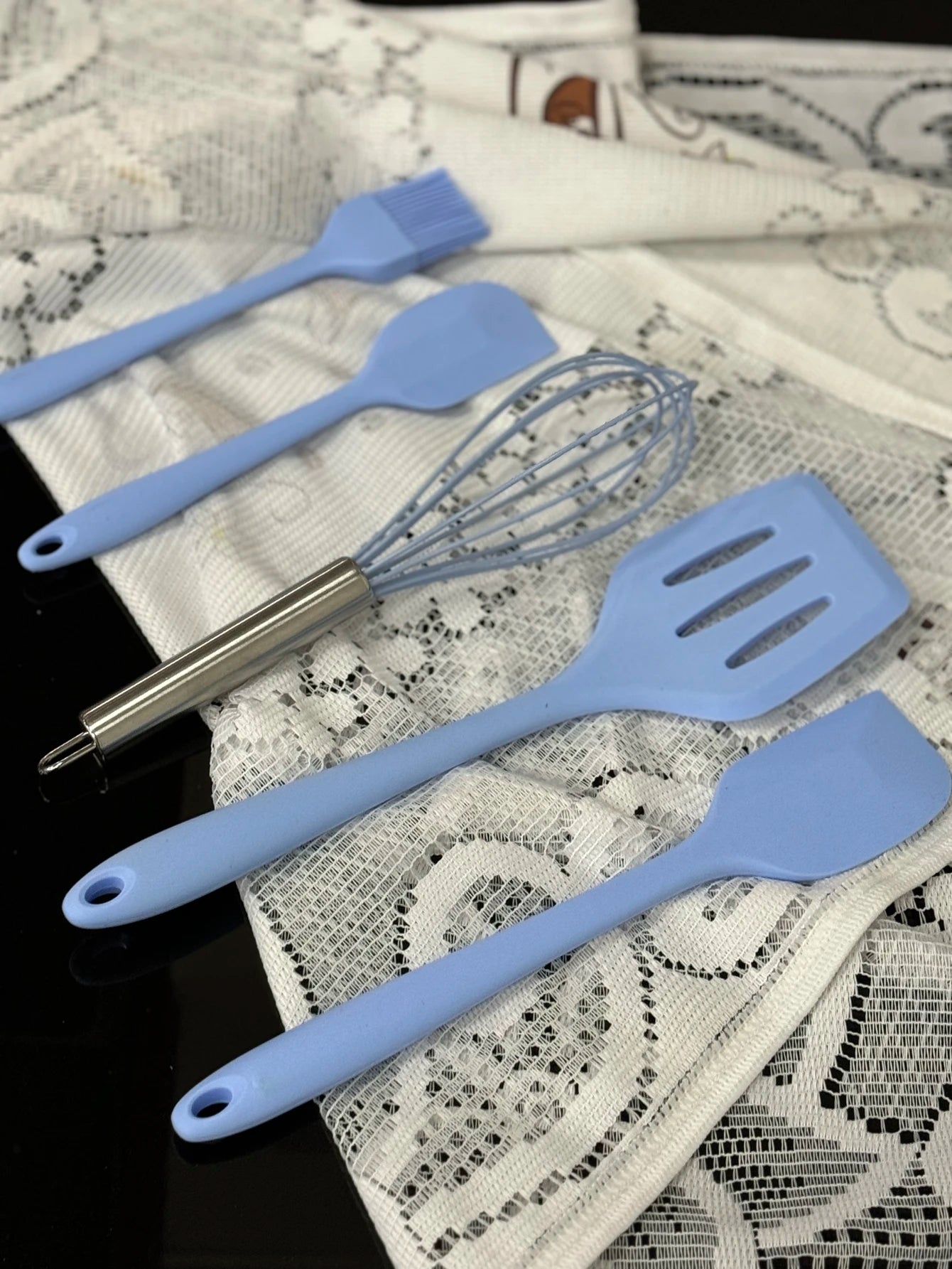 Colher Espátula Fue Espátula Pequena Pincel Kit 5 Peças Silicone cozinha utensílios de cozinha