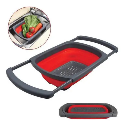 Silicone Retractable Slot Drainer with Handles
