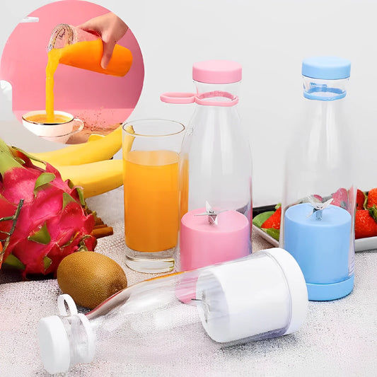 Garrafa Mini Liquidificador Elétrico Portátil 380mL Recarregável Prático Suco de Frutas Smoothie - ENVIO RÁPIDO