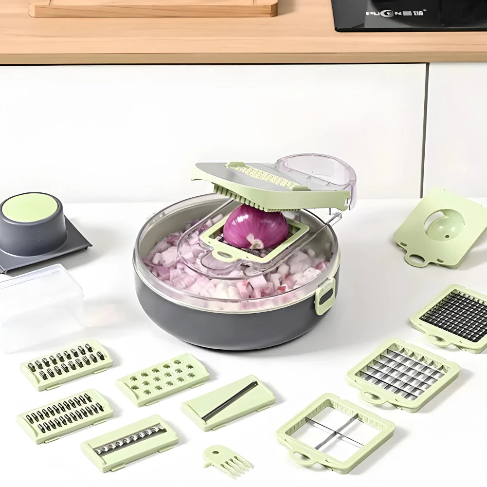 9 In 1 Multipurpose Green Vegetable Cutter Stiler