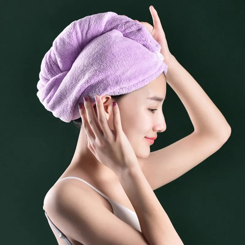 Thick Magic Towel For Hair Dry Fast Bath cap