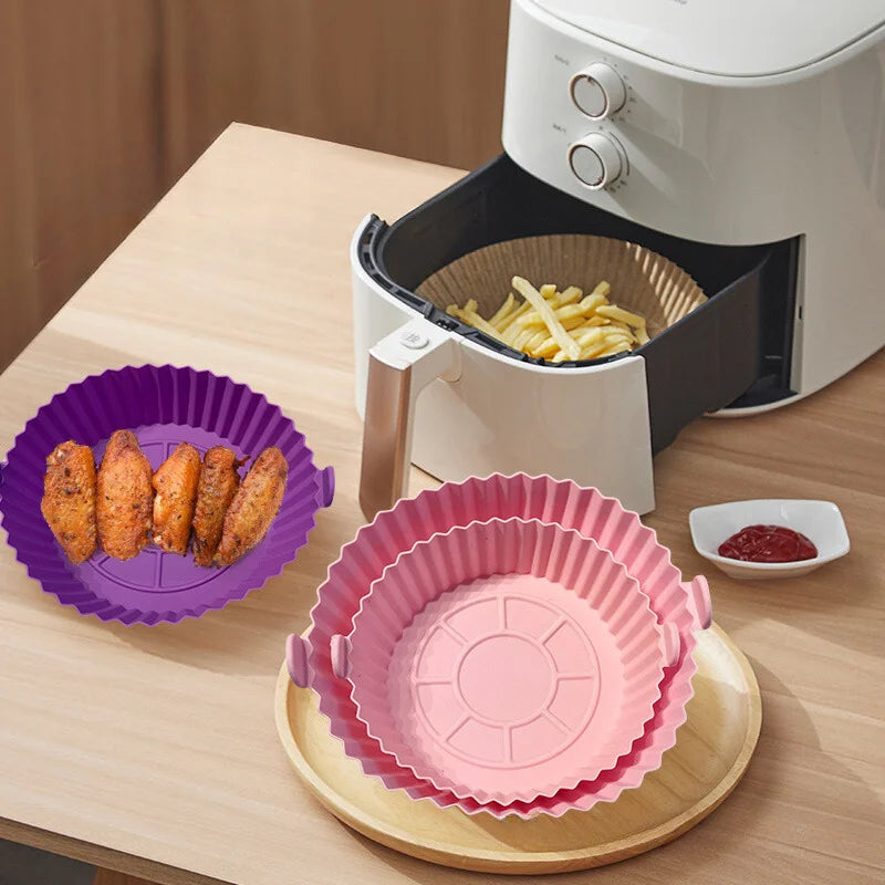 Kit 6 Shapes Airfryer Sizes Varied Silicone Non-stick Microwave Washable With Handle