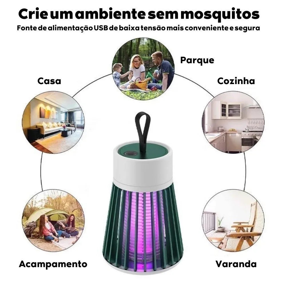 Lâmpada Elétrica Mata-Mosquitos Com Luz UV Usb Recarregável Armadilha Para In