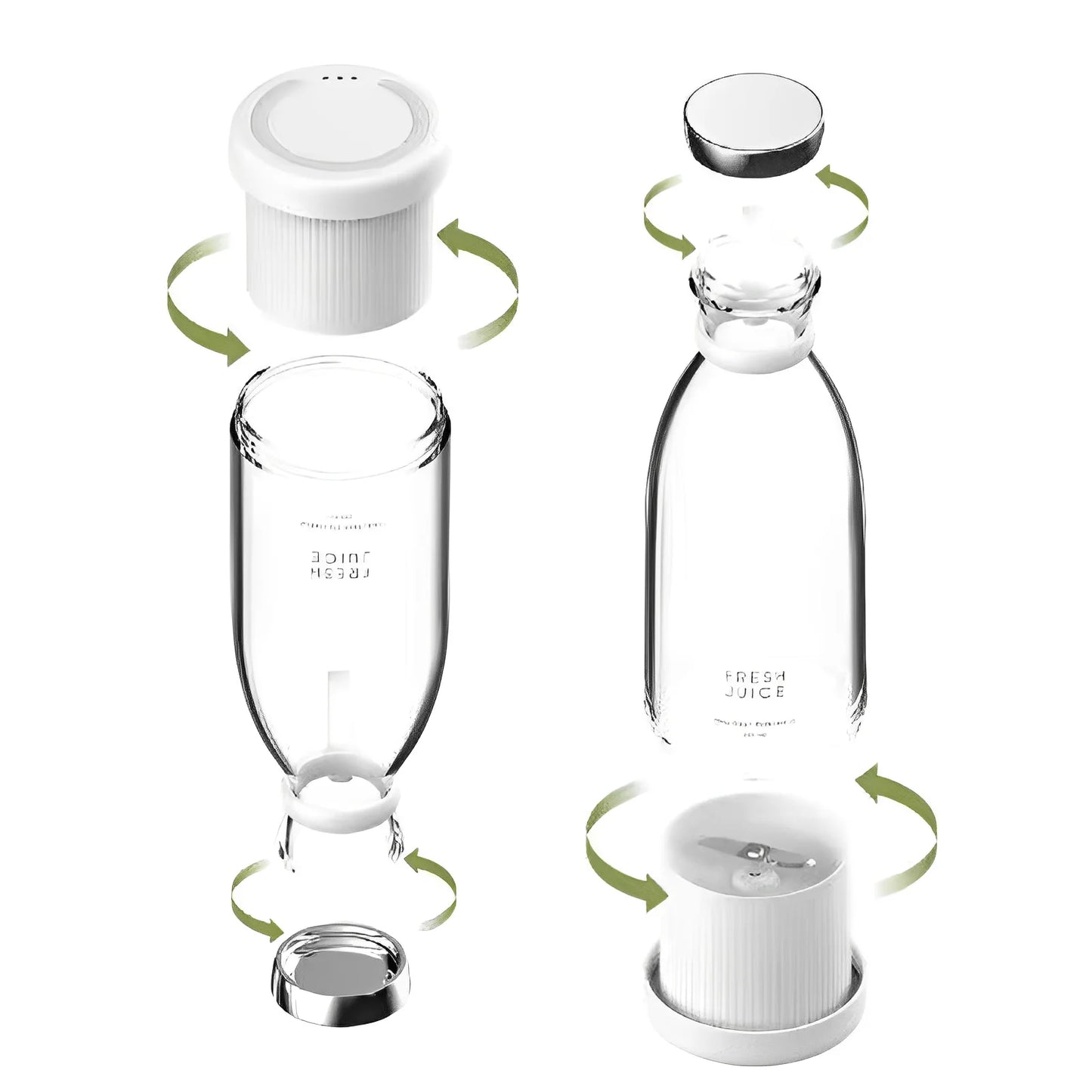 Garrafa Mini Liquidificador Elétrico Portátil 380mL Recarregável Prático Suco de Frutas Smoothie - ENVIO RÁPIDO