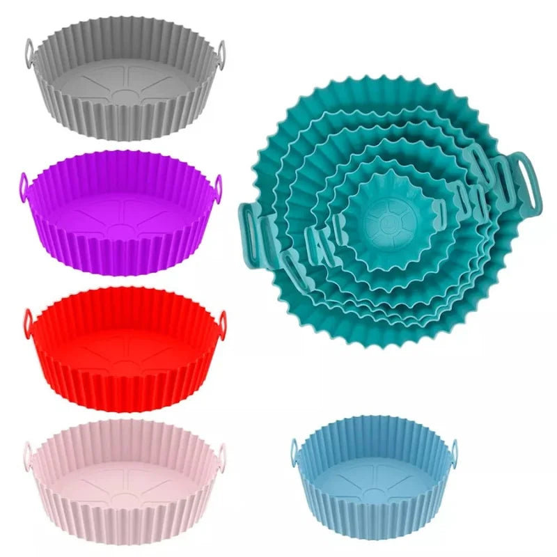 Kit 6 Shapes Airfryer Sizes Varied Silicone Non-stick Microwave Washable With Handle