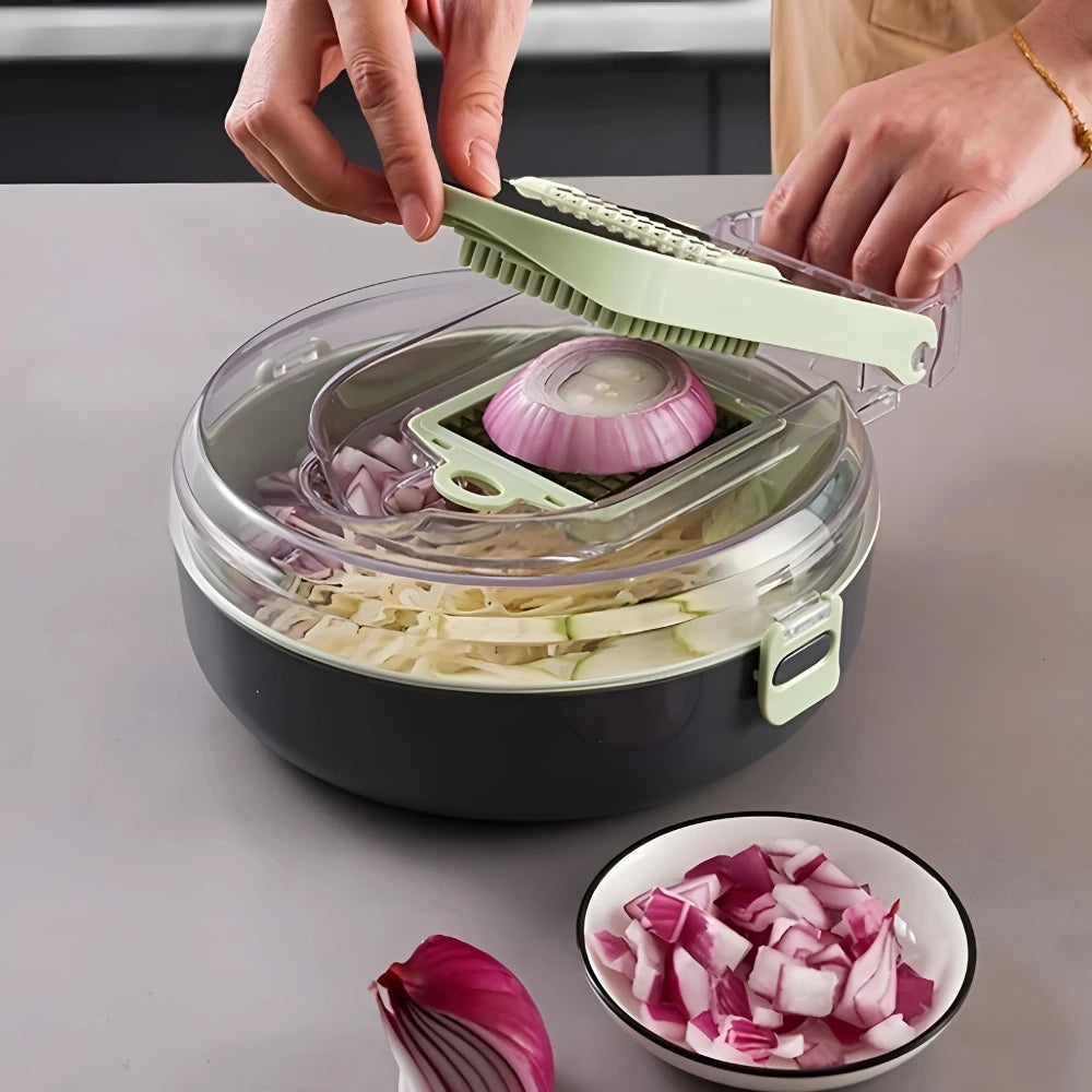 9 In 1 Multipurpose Green Vegetable Cutter Stiler