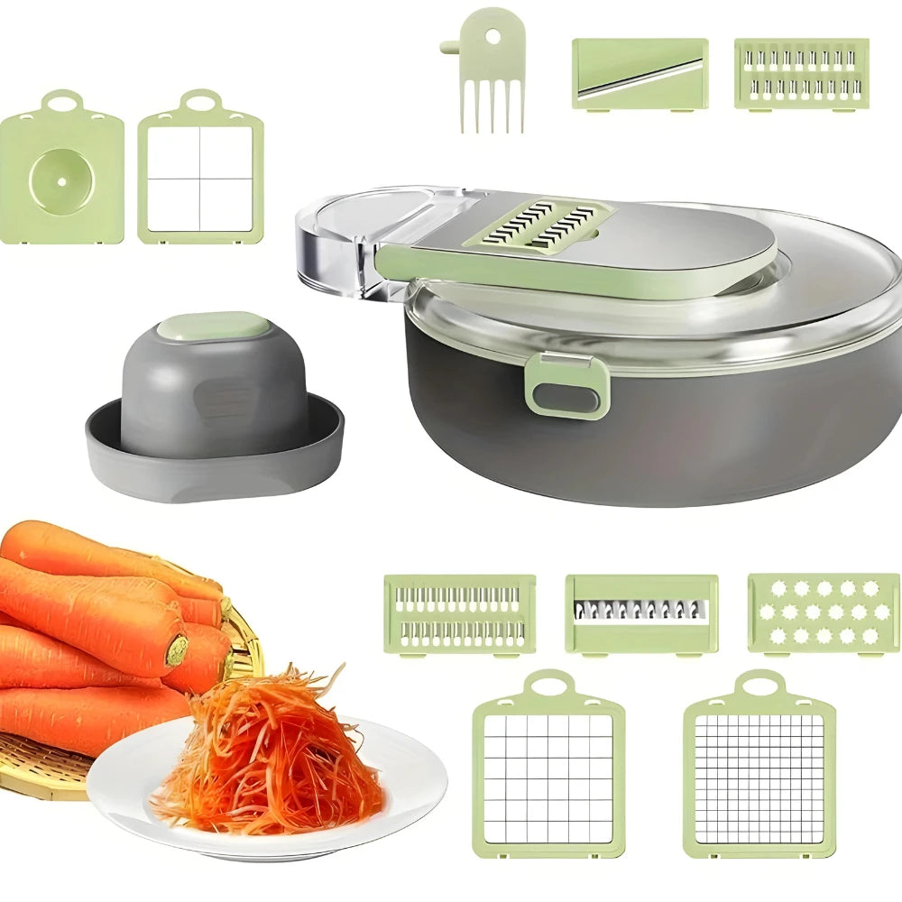 9 In 1 Multipurpose Green Vegetable Cutter Stiler
