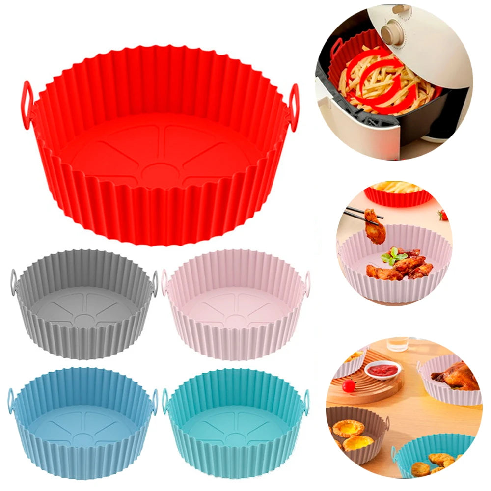 Kit 6 Shapes Airfryer Sizes Varied Silicone Non-stick Microwave Washable With Handle