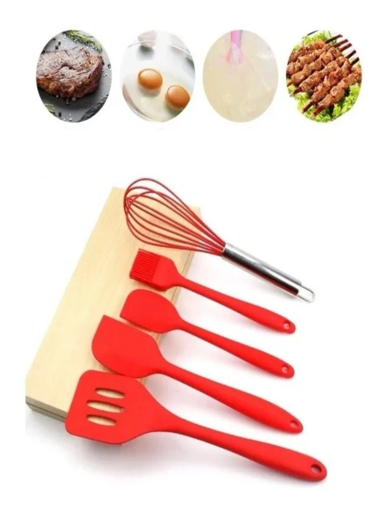 Colher Espátula Fue Espátula Pequena Pincel Kit 5 Peças Silicone cozinha utensílios de cozinha