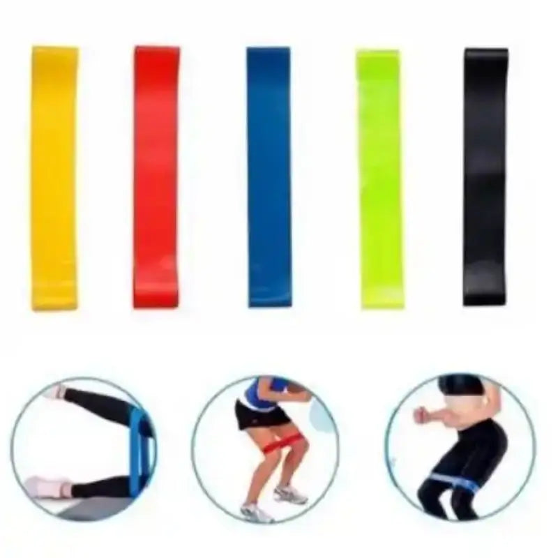 Kit 5 Elastic Bands Mini Bands Exercise Resistance Belt
