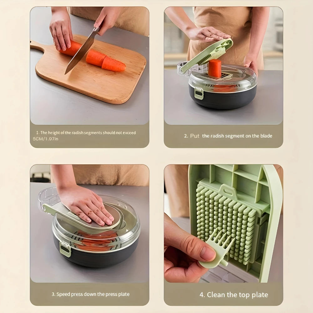 9 In 1 Multipurpose Green Vegetable Cutter Stiler