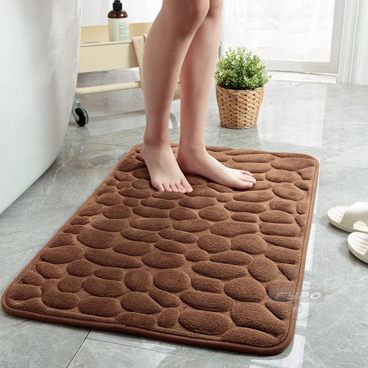Bathroom mat embossed cobblestone decoration anti-slip washbasin mat bathtub