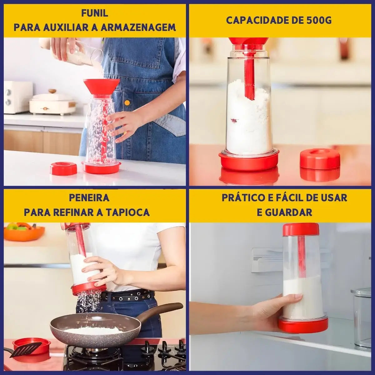 Tapioqueira Polvilhador De Tapioca - Peneira E Armazena - Nybc
