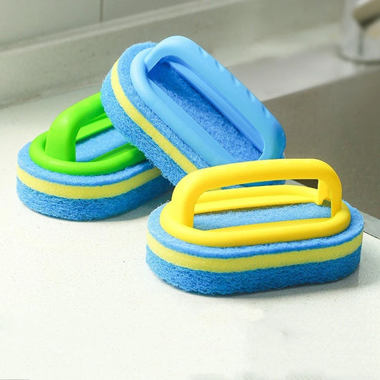 Cleaning Brush With Bathroom Handle Kitchen Glass Sponge Household Wall Stain Removal Tools