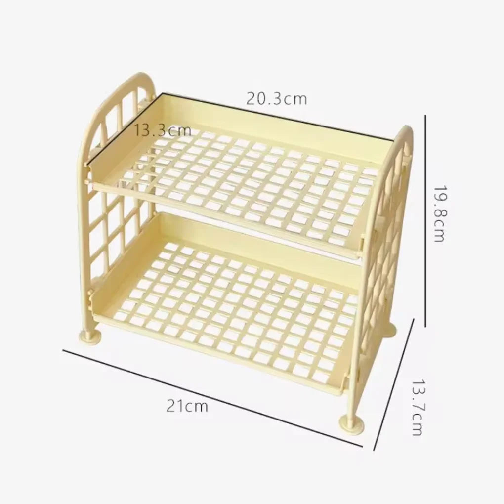 Double Folding Table Shelf, Compact Organizer for Efficient Storage, Ideal for Offices and Small Spaces