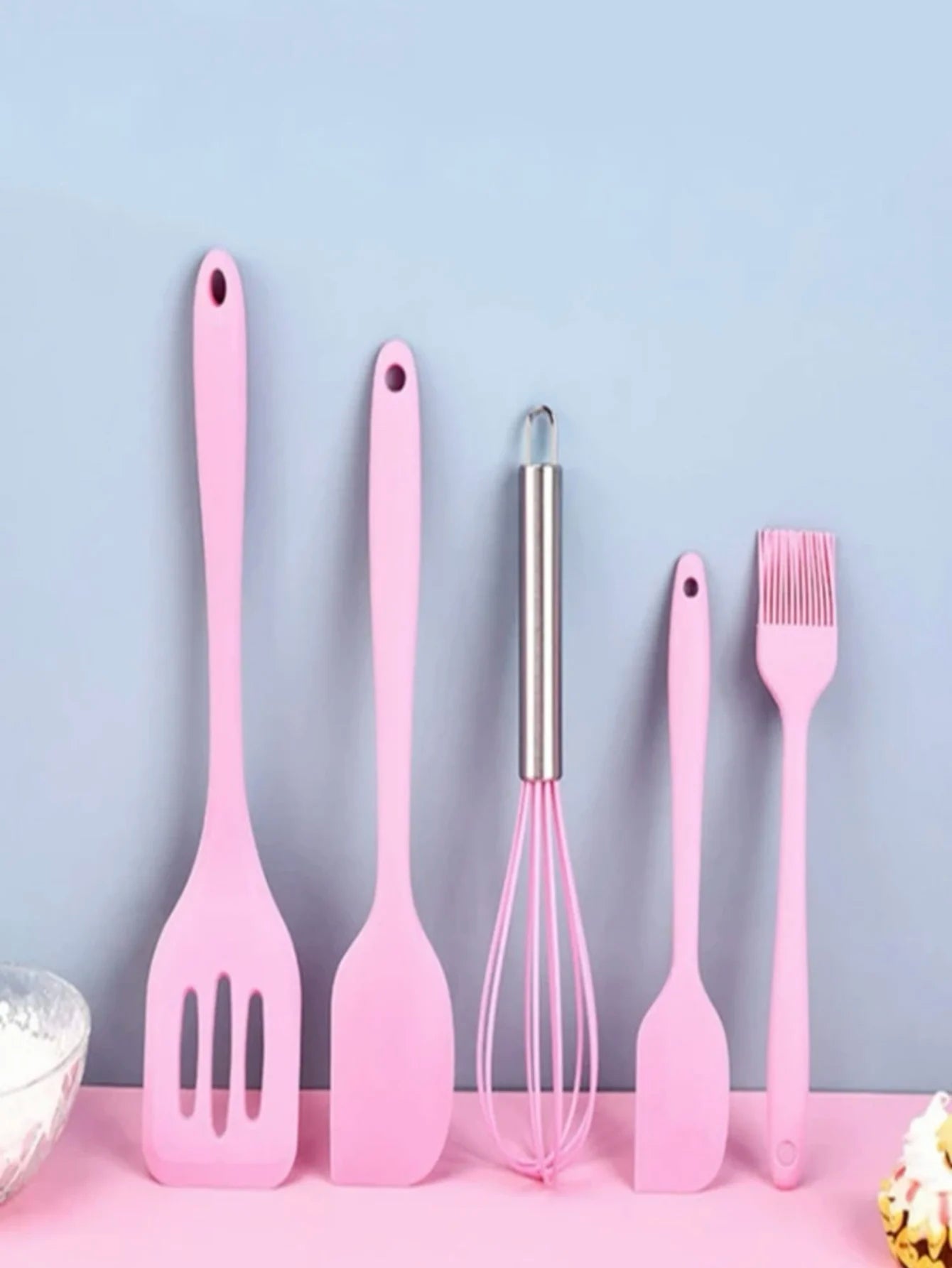 Colher Espátula Fue Espátula Pequena Pincel Kit 5 Peças Silicone cozinha utensílios de cozinha
