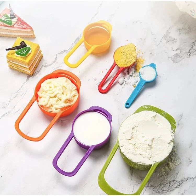 Conjunto Colher Xicaras Medidoras Kit Com 6 Peças Prático Medidoras Cozinha E Confeitaria