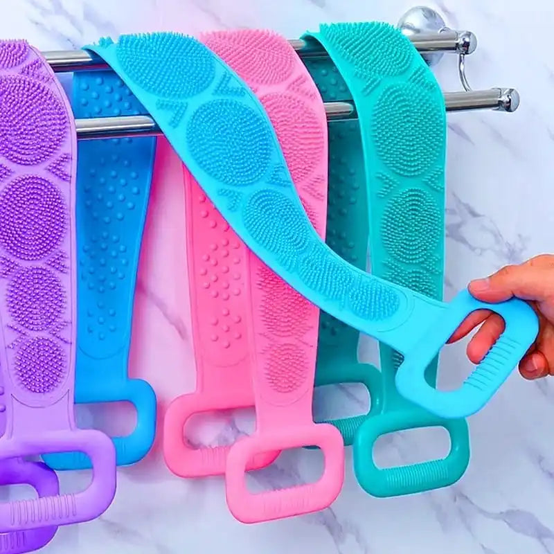 Esponja Silicone Massageadora Escova Banho Lava Corpo Todo Bucha Esfoli