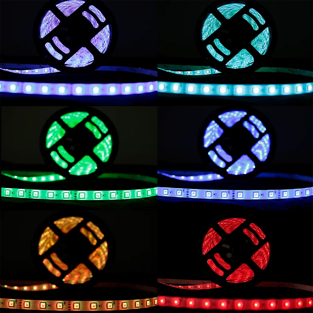 5050 Rgb Led Tape Roll 5m Ip65 + Control + Source 12v Bivolt