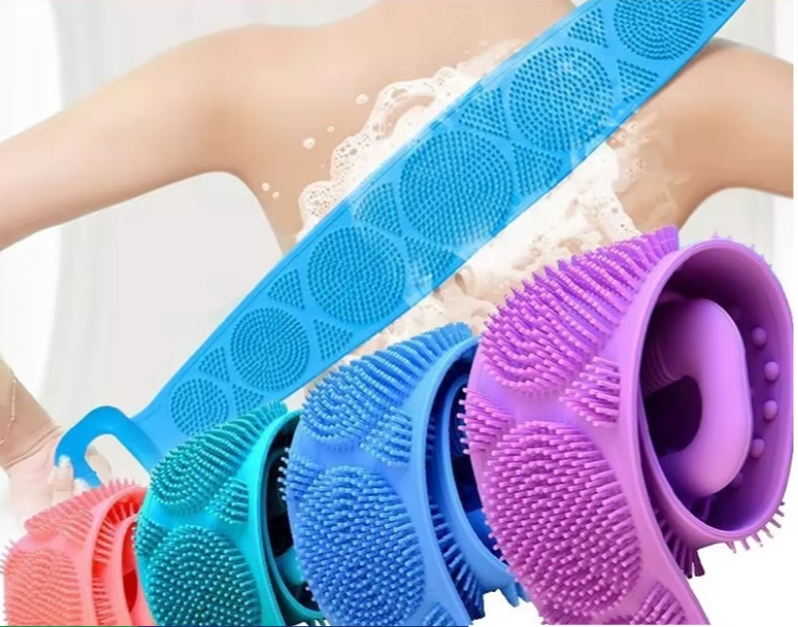 Esponja Silicone Massageadora Escova Banho Lava Corpo Todo Bucha Esfoli